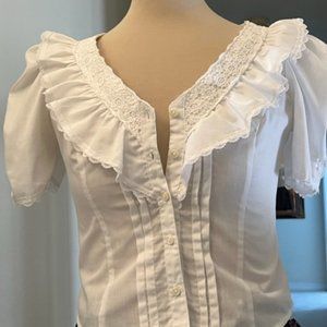 White Gunne Sax Short Sleeve Blouse